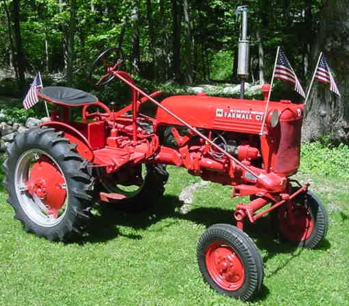 Picture of McCormick Deering Famall Cub with parade flags