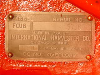 early style serial number plate