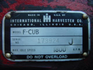 serial number plate with J suffix